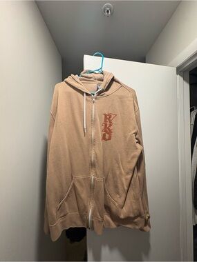 WWE Randy Orton Tan Zip-Up Hoodie with Red Graphic